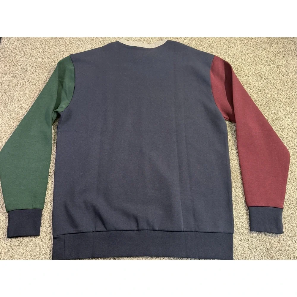 Polo Ralph Lauren Colorblock Sweatshirt Mens LT‎ Pony Blue Green Burgundy Large